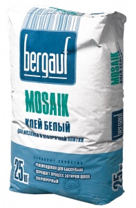 Клей для камня Bergauf MOSAIK (белый),25кг