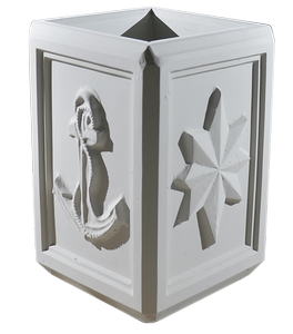 036 Урна четырехгранная с рельефом окрашенная