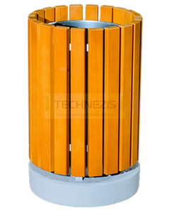 023.1 Урна деревянная, круглая на бетонном основании, «Каменный город» 023.1 Урна деревянная, круглая на бетонном основании